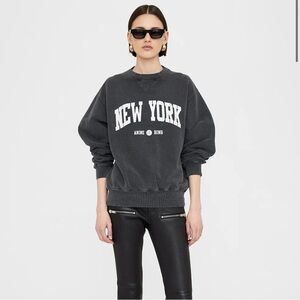 Anine Bing Ramona Sweatshirt in Washed Black MEDIUM